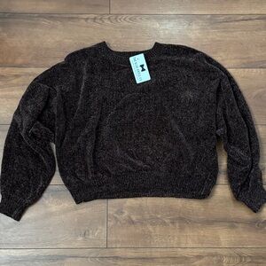 Cozy Cropped Dark Brown Sweater